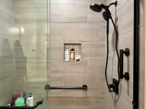 Grab Bar Installation in Coralville Tile Shower
